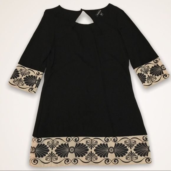 BEBE Silk Blend 3/4 Keyhole Cutout Shift Dress - Picture 1 of 8